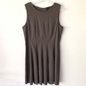 Theory Linen Blend Pleated Gray Tank Dress Size 12